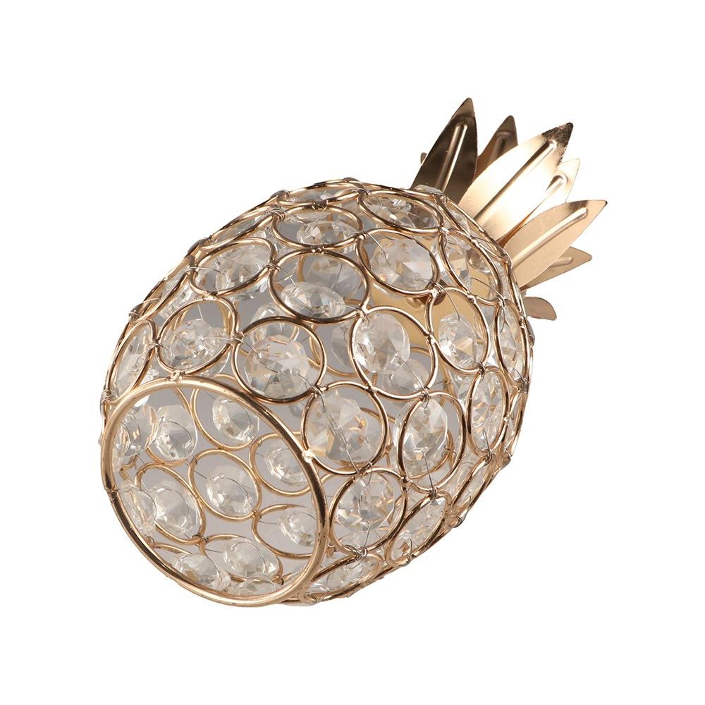 Metal Fruit Figurine Rhinestone Crystal Pear Ornament  Wedding Miniatures Gifts