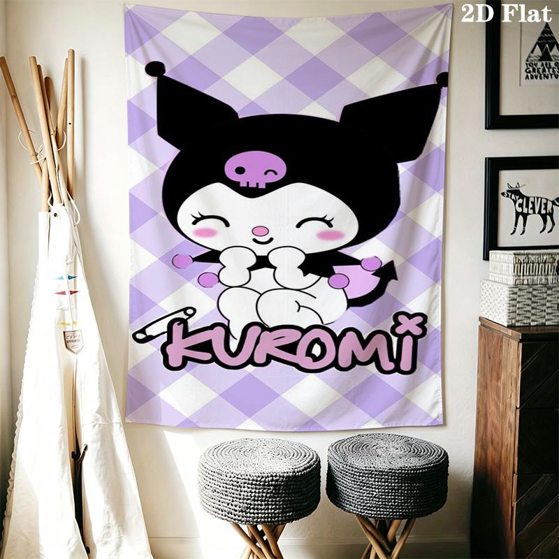 Kawaii Kuromi Tapestry Cute Room Tapestry Fashion Print Background Cloth Home Decor Homestay Soft Decoration Tapestry Background Wall Hanging Cloth