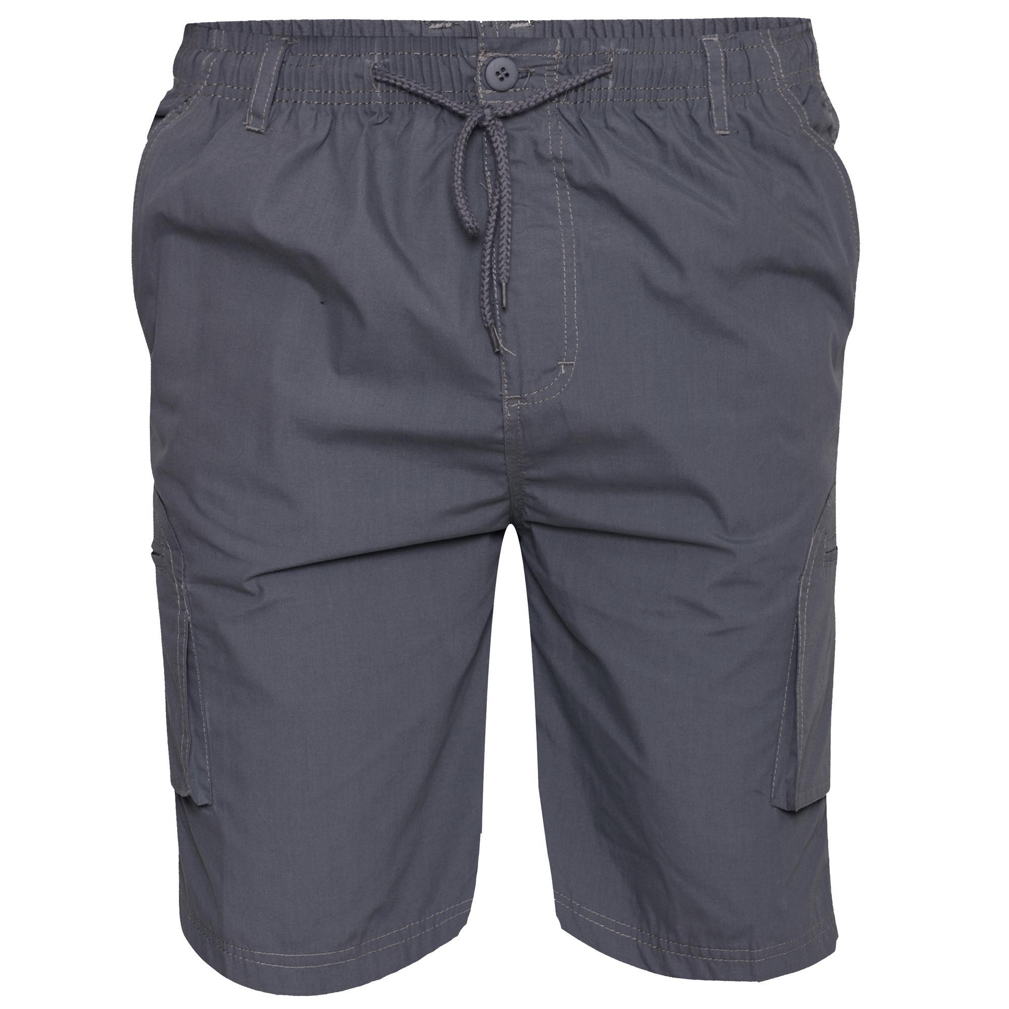 Duke Heren D555 Nick Cargo Shorts met Elastische Taille M grijs