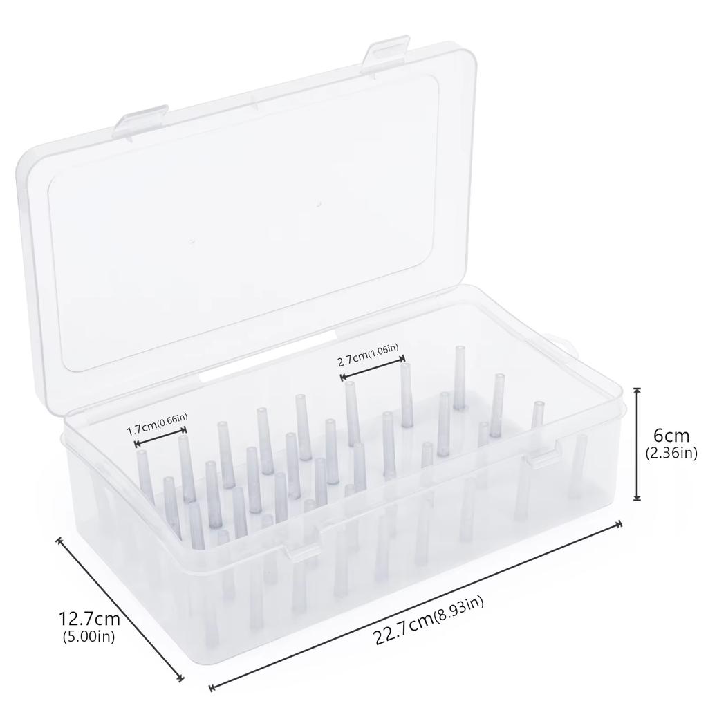 Neue Nähgarnbox 42 Stück Spulen Spulen Tragekoffer Behälter Halter Bastelspule Organisationskoffer Nähen 24 Spulen