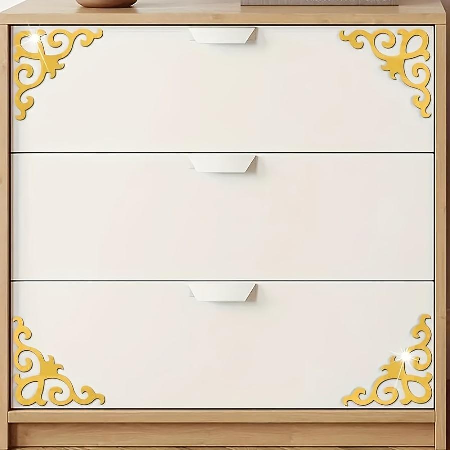 

1 набір з 10 декоративних наклейок для дзеркал з геометричним візерунком, самоклеючі акрилові наклейки для дзеркал, прикраса для дому своїми руками 10pcs золотий