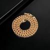 A European and American 6mm zircon bracelet necklace set hip-hop personalized lock buckle accessories, popular
