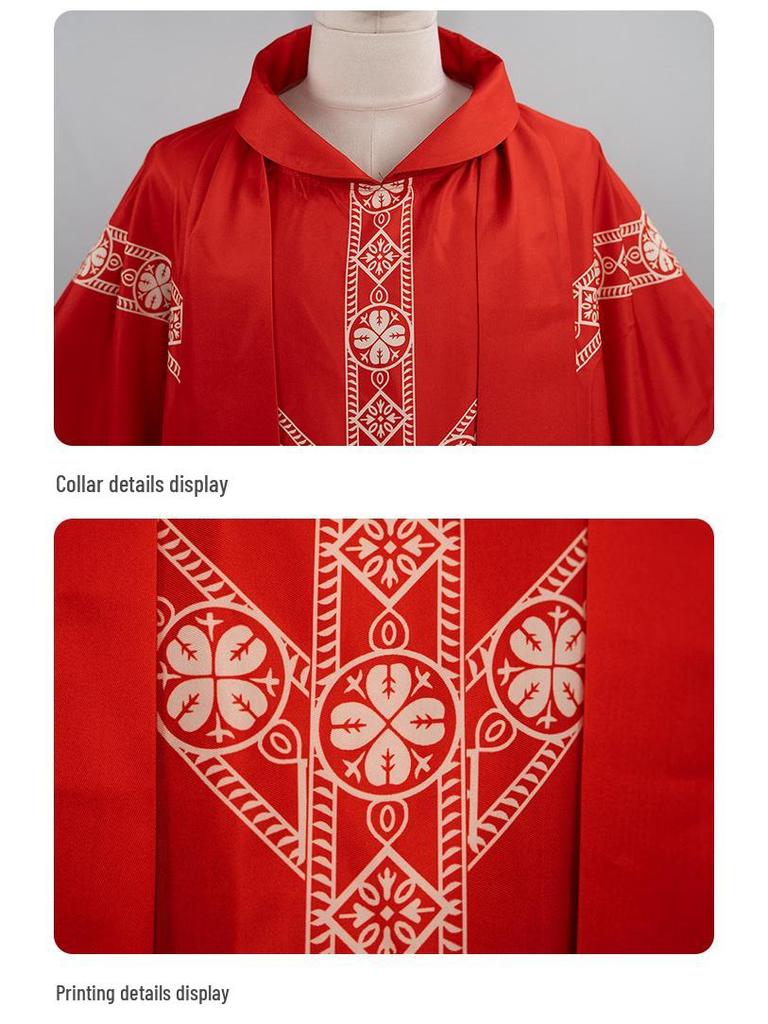 Medieval Halloween Priest Cloak with Tassels: Cosplay Long Robe Costume