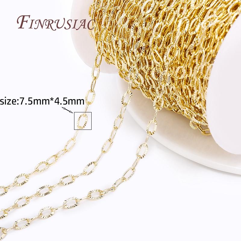 14K Gold Plated Spool Chains For DIY Handmade Jewellery Making Supplies Multi Styles Metal Bulk Chains Wholesale High Quality