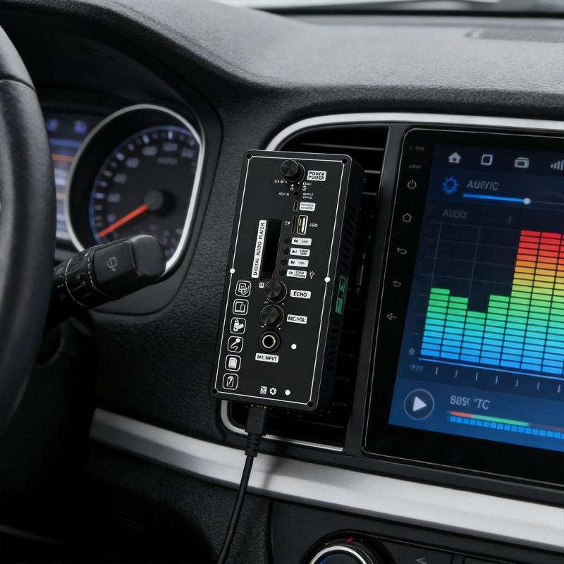 15W LCD Display Bluetooth-compatible Sound Amplifier Board Rechargeable Battery Support USB Charging USB Inputs for Car Home