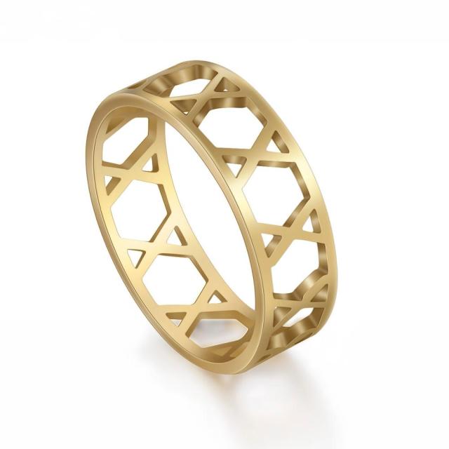 Stainless Steel Couple Rings Stylish Jewelry  Color Color Supernatural Cross Women 'S Men 'S Finger Ring Engagement Bridal Bridal Present Gift