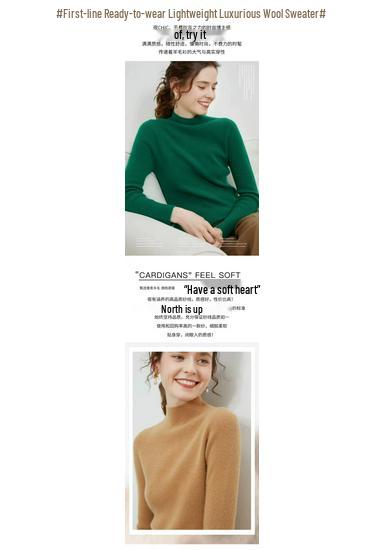 Women's Seamless Pure Wool Half-High Neck Sweater