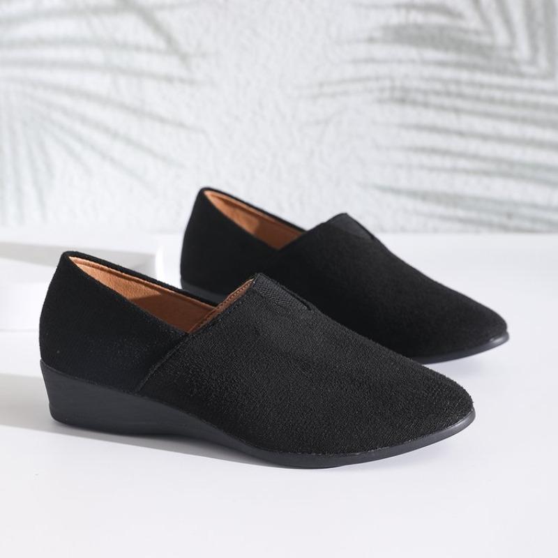 Suede Loafers Women Round Toe Toe Slip-on Walk Shoes Ladies Daily Lightweight Office Commuting Flat Shoes Woman