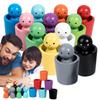 Baby Montessori Color Sorting Toys Color Matching Sensory Game Wooden Peg Dolls in Cups Early Education Learning Toys