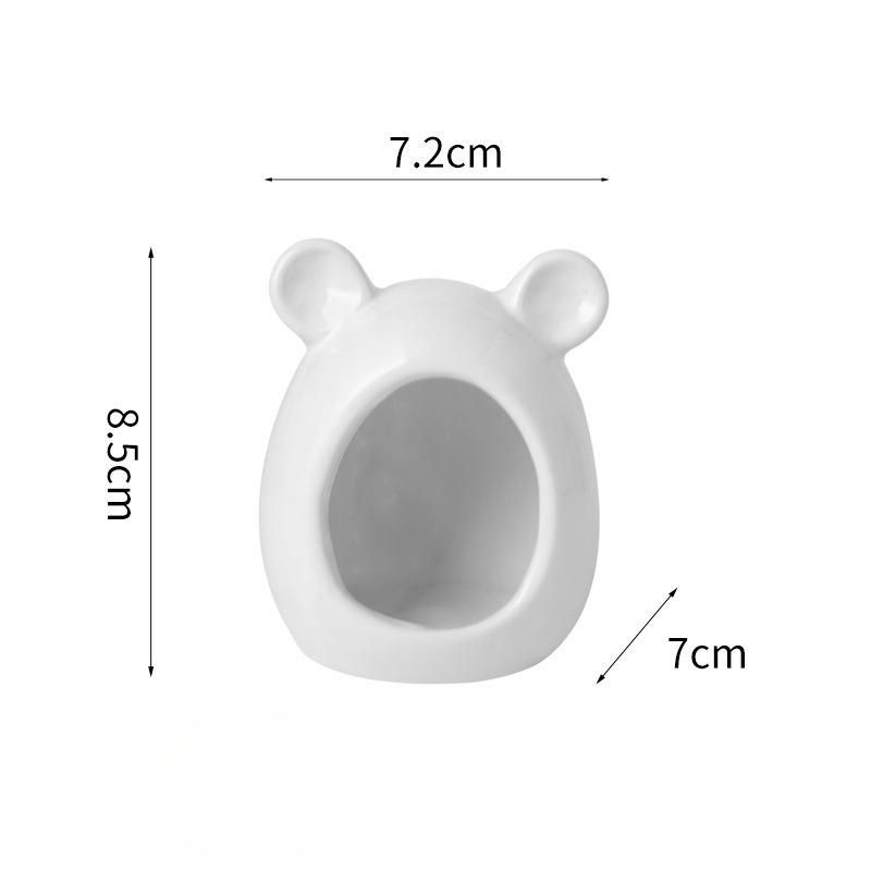 

Hamster Nest Ceramic Nest Golden Thread Bear ShelterSmall HouseSummer Cooling House Hamster Landscaping Small білий