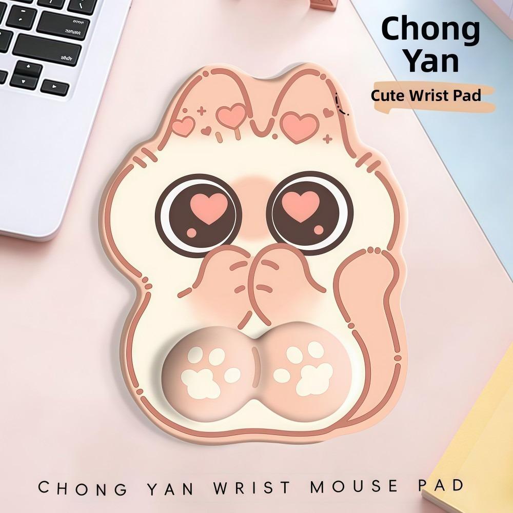 Big-eyed Cat Mouse Pad Soft Comfortable Wrist Rest Typing Pad Non-Slip Dirt-resistant Ergonomic Mouse Pad For Computer Office