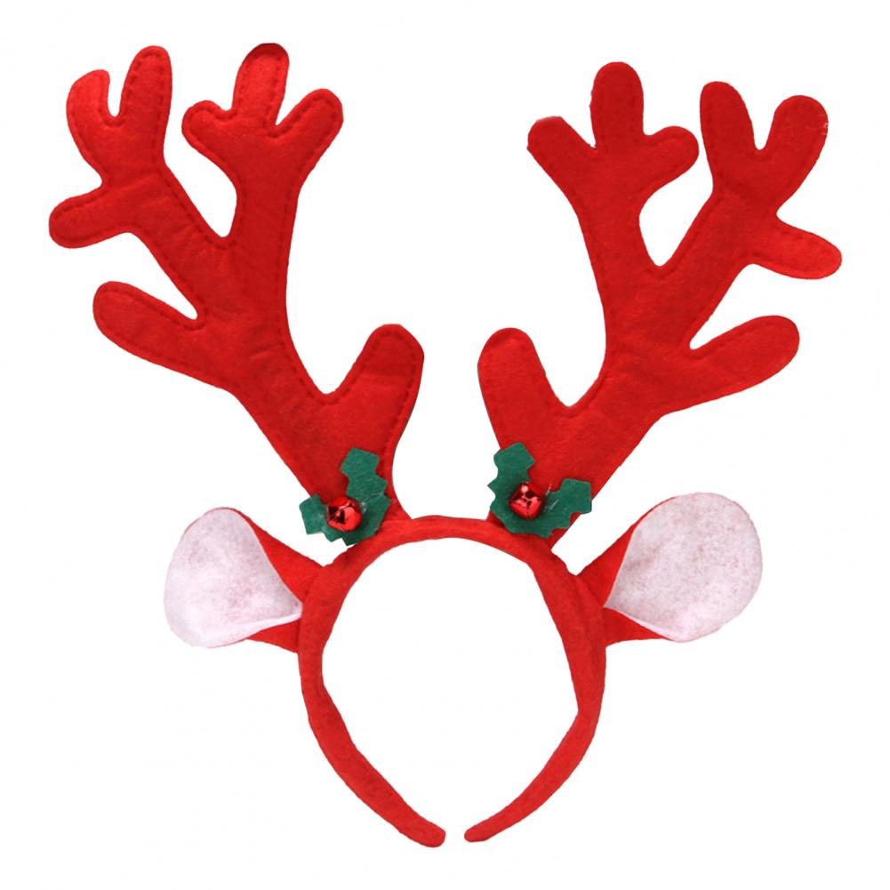 Colorful Holiday Headband Christmas Headband Festive Reindeer Antlers Headband with Bells for Women Holiday Party Cosplay красный