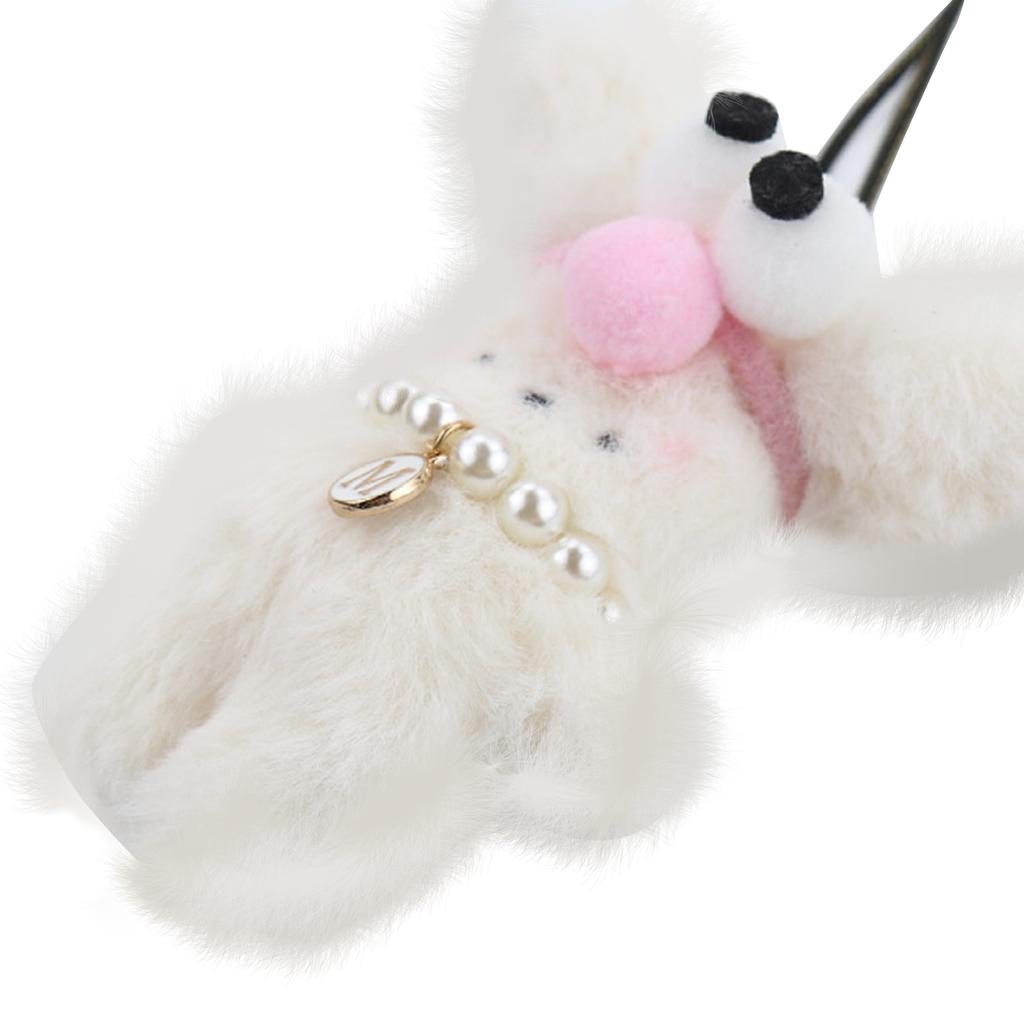 Cute Plush Rabbit Pendant Soft White Rabbit Keychain Stylish Rabbit Pendant Lightweight for Car or Backpack Decorations