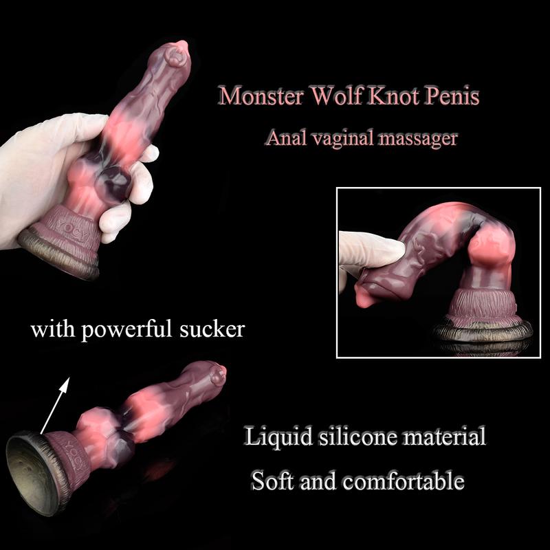 YOCY Knoten Pferde Penis Anal Dildos Vaginal G-Punkt Stimulator Tierischer Penis Silikon Anal Plug Sexspielzeug für Frauen Männer Masturbator
