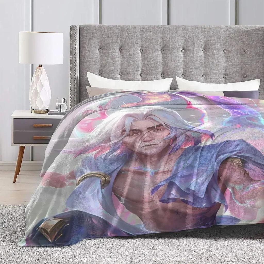 Arcane Viktor Spiel Flanelldecke Weich Warm Bettwäsche Überwürfe für Heimdeko Camping Druck Tagesdecke Sofa Bettüberwurf