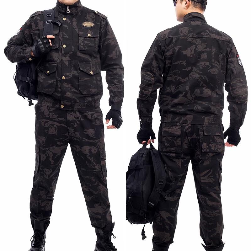 Мужской хлопковый костюм для активного отдыха Yixingke с камуфляжем  Черный ястреб  L