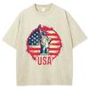 USA American Statue Of Liberty Women's T-Shirt Loose Wash Oversized Short Sleeve Fashion Simple Top