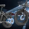 Bicicleta Eléctrica Fat Plegable SINOHON AW20, Autonomía Máxima 120KM, Velocidad Máxima 45KM/H, Doble Suspensión, Frenos Hidráulicos, Ruedas de 20'', Ebike Todoterreno con Cesta de Almacenamiento