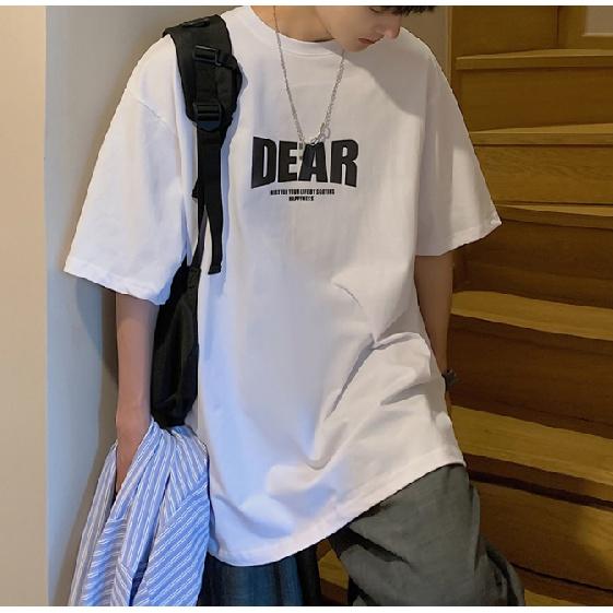 Men Short Sleeve T-Shirts Letter Graphic Print Half Sleeve Tshirts Pullover T-shirt Casual Tee Man Korean Casual Round Neck Retro Tops For