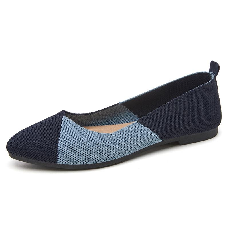 Shoes Women's Summer Solid Color Pointed Flat Bottom Women's Shoes Casual Breathable Women's Hollow Cloth Shoes Not Tired Feet Single Shoes