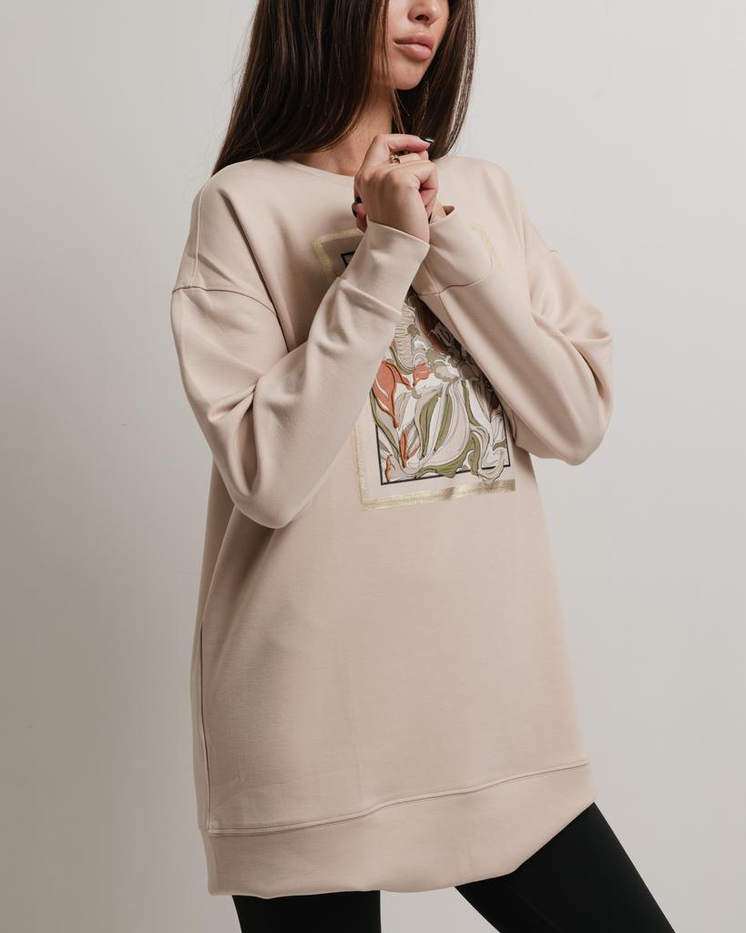 Long Sweatshirt Butella 16639 M Beige