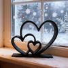 Romantic Heart-to-Heart Statue 3D Printed Love Heart Figurine  Bookshelf Decor