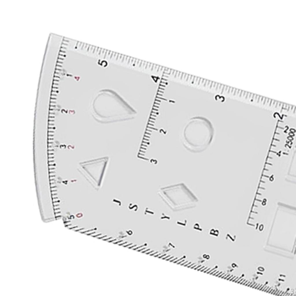 Acrylic Geographic Coordinate Ruler Transparent with Latitude and Degrees School Measuring for