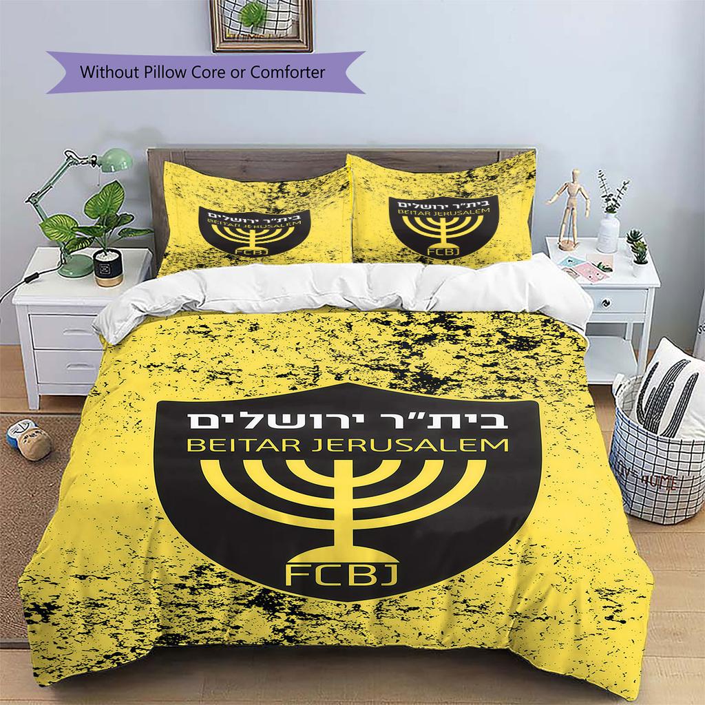 Beitar Jerusalem Pattern Bedding,Quilt Set Quilt Cover Pillowcase Home Birthday Gift(1 * duvet cover + 2 * pillowcase, without core)