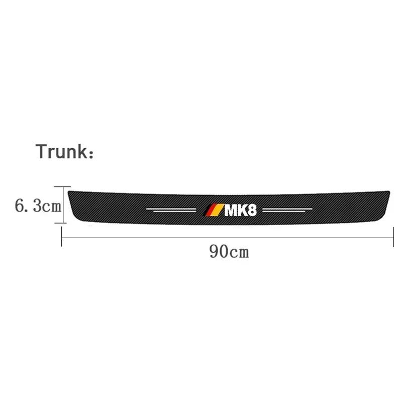 ASGBH1 Carbon Fiber for Volkswagen VW MK8 Car Door Threshold Protector Stickers Pedal Guards Trunk Sill Scuff Plate Decals Accessories