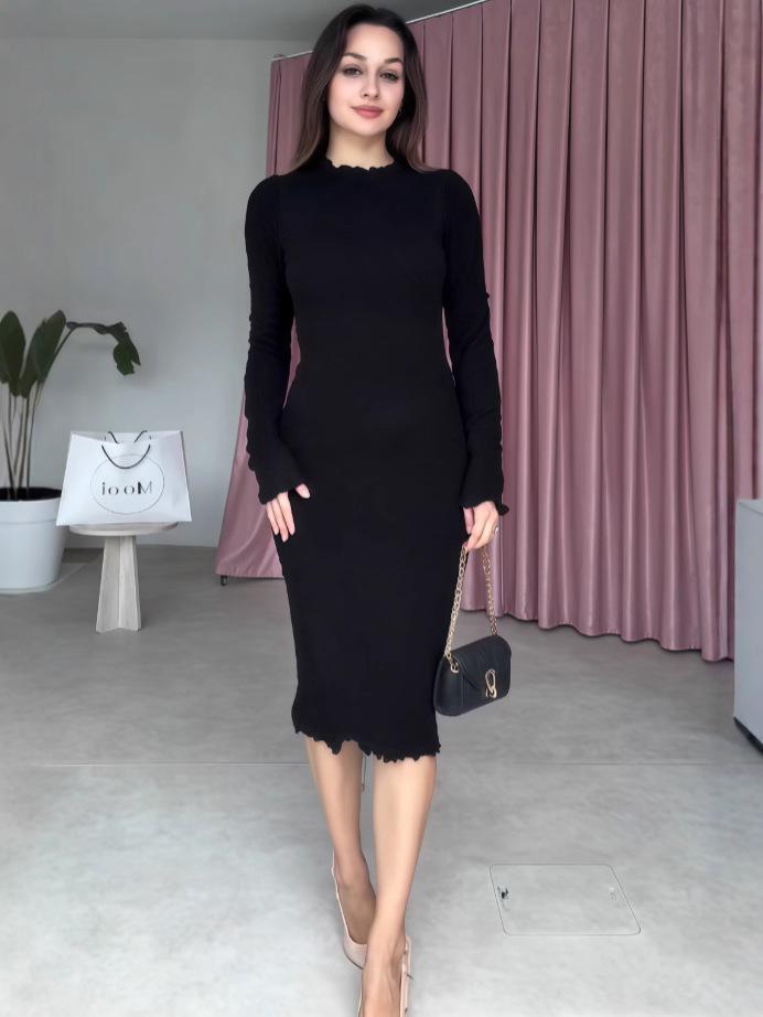 2025 Autumn Slimming Pleated Waist Dress - Elegant Tight-Fit Fashion