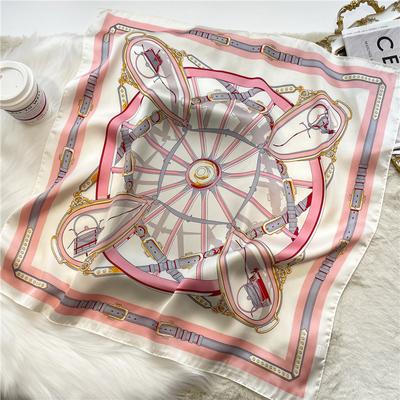 Mode 70x70cm Bedruckter Damen-Schal Pashmina Seidenschal Quadratisches Tuch Dekorative Stirnband Nacken Luxus Design Bandana