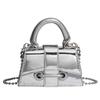 Vintage Women Silver Beading Chic Crossbody Bag Luxury Shoulder Clutch Bag Fashion Mini Coin Purse Cute Cosmetic Storage Handbag