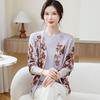 Spring Knit Two-Piece Set: Stylish Short-Sleeve Top for Middle-Aged & Elderly Women