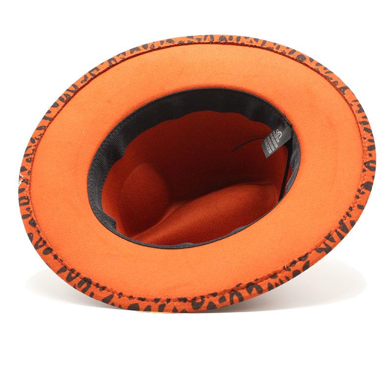 Leopard Print Western Cowboy Top Hat Men And Women Woolen Felt Hat Jazz Hat Belt Top Hat