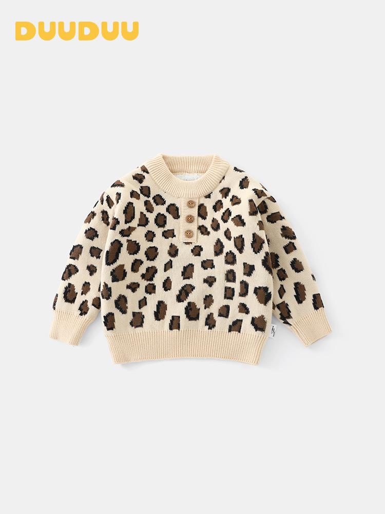 DUUDUU Unisex Baby Toddler Knit Sweater - Korean Style Autumn/Winter 2025