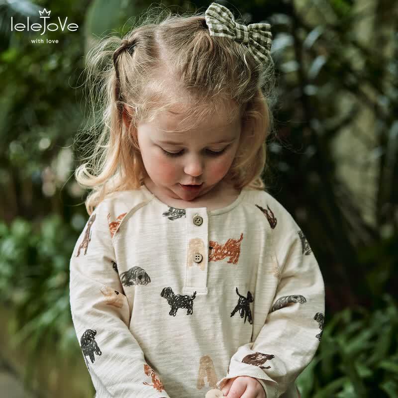 LELE JOVE Nordic Style Kids Long-Sleeve T-Shirt 110 светло-бежевый