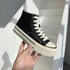 Zapatillas de lona rojas casuales plataforma primavera caña alta pequeña interior que aumenta la altura marea zapatillas de tabla