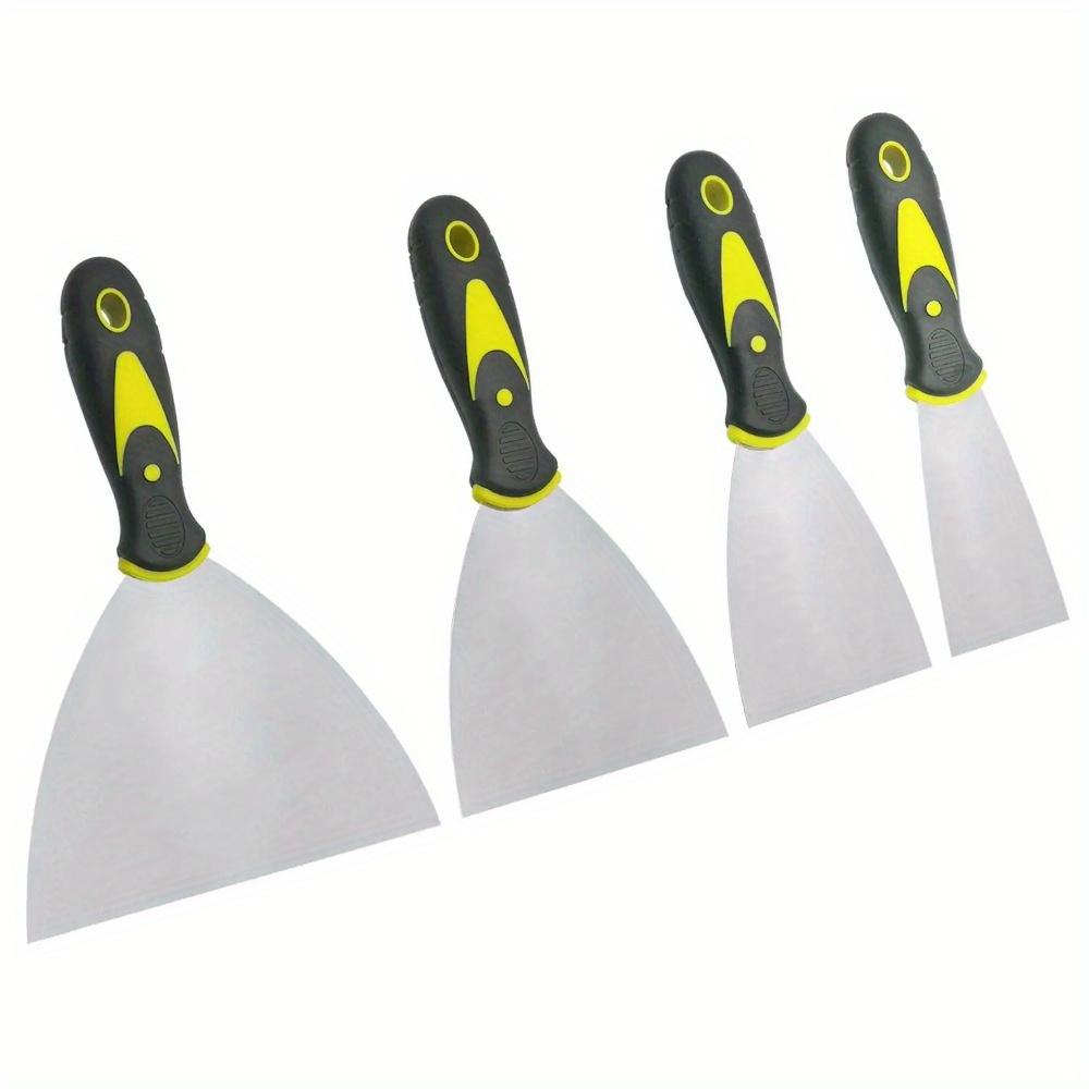 4Pcs Putty Knives Set Metal Scrapers Scrapers for Drywall Putty Decals Wallpaper Baking Patching and Painting