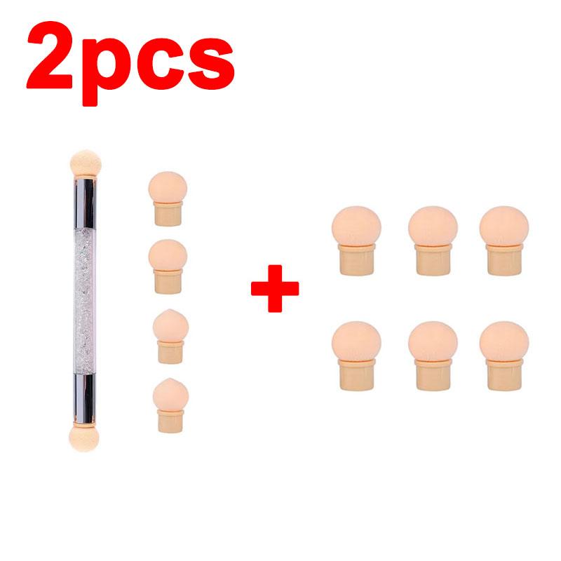 Sponge Heads Replacement Nails Color Gradient Brush Glitter Art Gel Polish Powder Dotting Pen for Manicure Tools ZJS05