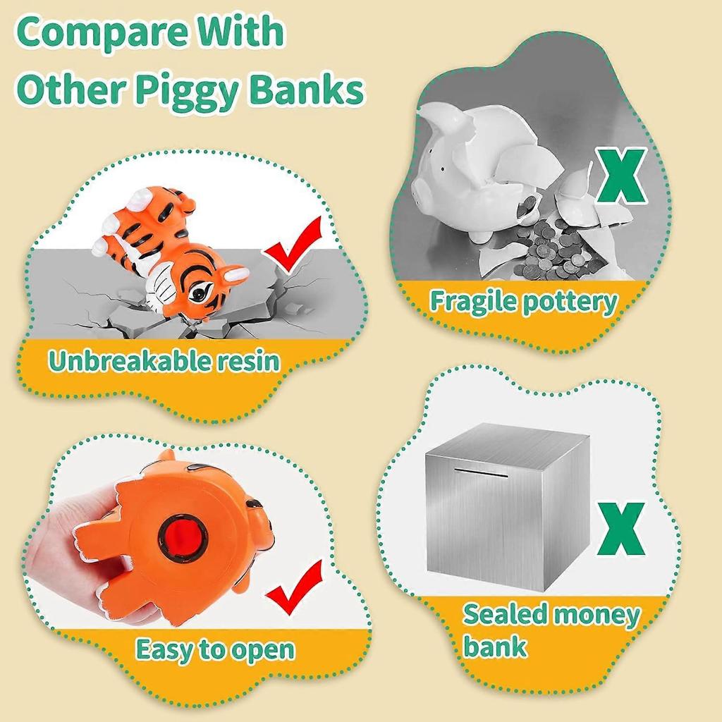 Tiger Spardose, Unzerbrechliche Spardose, Kann 1000 Münzen aufbewahren, Chinesisches Neujahr 2022 Tiger Spardose Münzbank