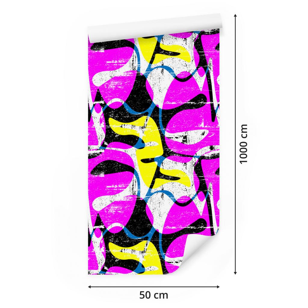 Colorful graffiti drawings wallpaper for living room and bedroom 50x1000