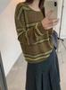 2026 Early Autumn Korean Style Loose Color Block Wool Knitwear Women's Slimming Sweater