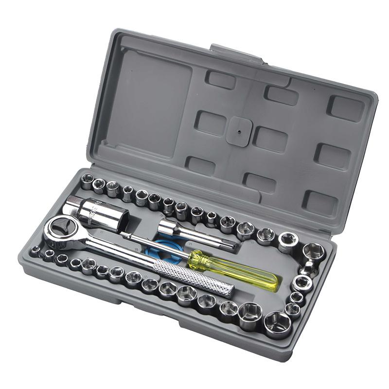 46-Piece Socket Wrench and Screwdriver Ratchet Set for Auto Repair