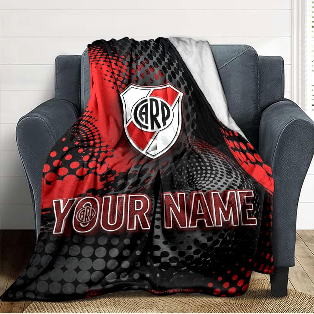 Name Custom River Plate Print Flannel Blanket High Quality Warm Comfortable Cover for All Seasons Perfect for Gifts Home Decor