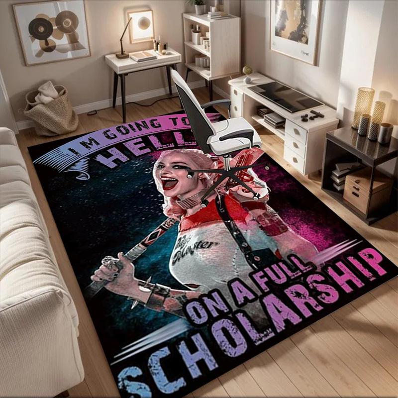 Harley Quinn 'Hell on Full Scholarship' T-Shirt Office Mat Home Decor Office Desk Chair Rugs Chair Carpet for office Chair Mat Gift For Hall