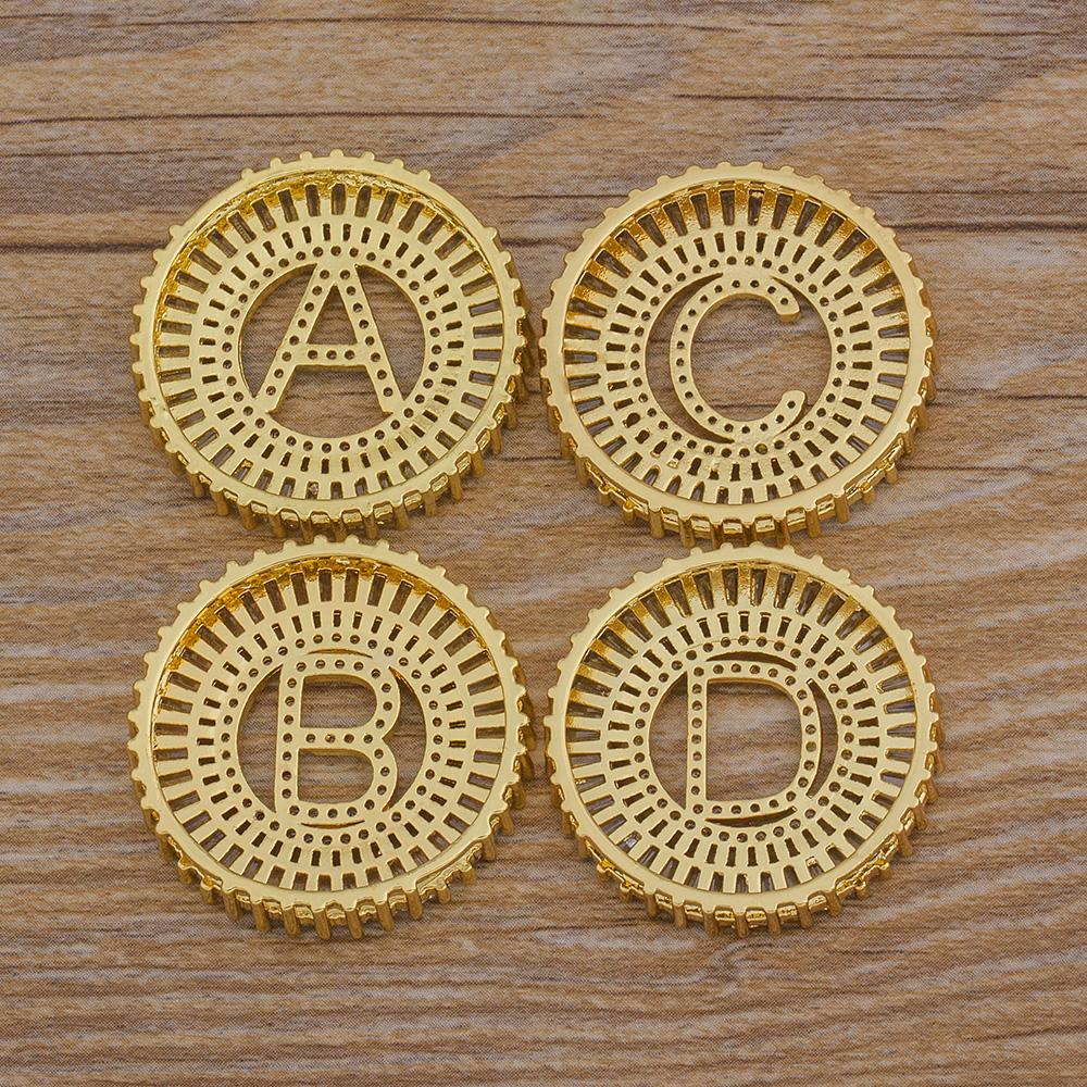 AIBEF Top Quality 3 Colors 26 Initial Letter Necklace Micro Pave CZ Pendant Necklaces Copper Charm Statement Jewelry Women Gift