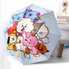 1pc BT21 Merchandise Automatic Folding Umbrella, Portable Collapsible Design, 8-Rib Iron Frame, , All-Season Casual Outdoor Accessory Yy0901002