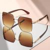 Retro and simple UV-resistant driving sunglasses, fashionable and trendy large-framed sunglasses