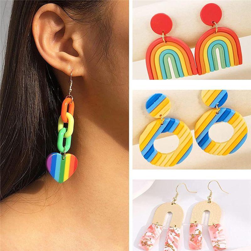 A84E-60 Pcs Clay Tools Set,Polymer Clay Cutters For Earring Making, 51 Shapes Stainless Steel Clay Cutters Metal Clay Tools