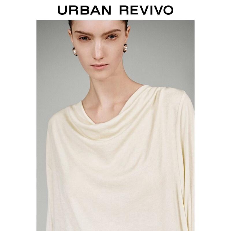 UR Women's Drape Neck Loose Long Sleeve T-shirt